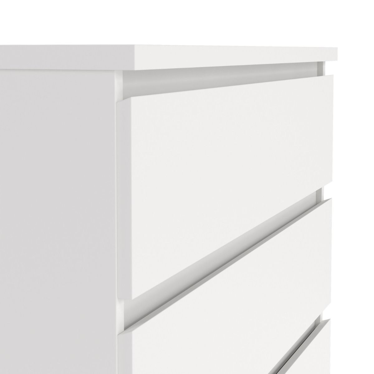 Naia Bedroom 5 Drawer Chest Of Drawers In White - Price Crash Furniture