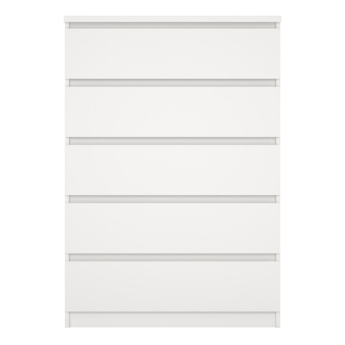 Naia Bedroom 5 Drawer Chest Of Drawers In White - Price Crash Furniture