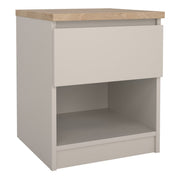 Naia Bedside 1 Drawer 1 Shelf In Cashmere Jackson Hickory - Price Crash Furniture