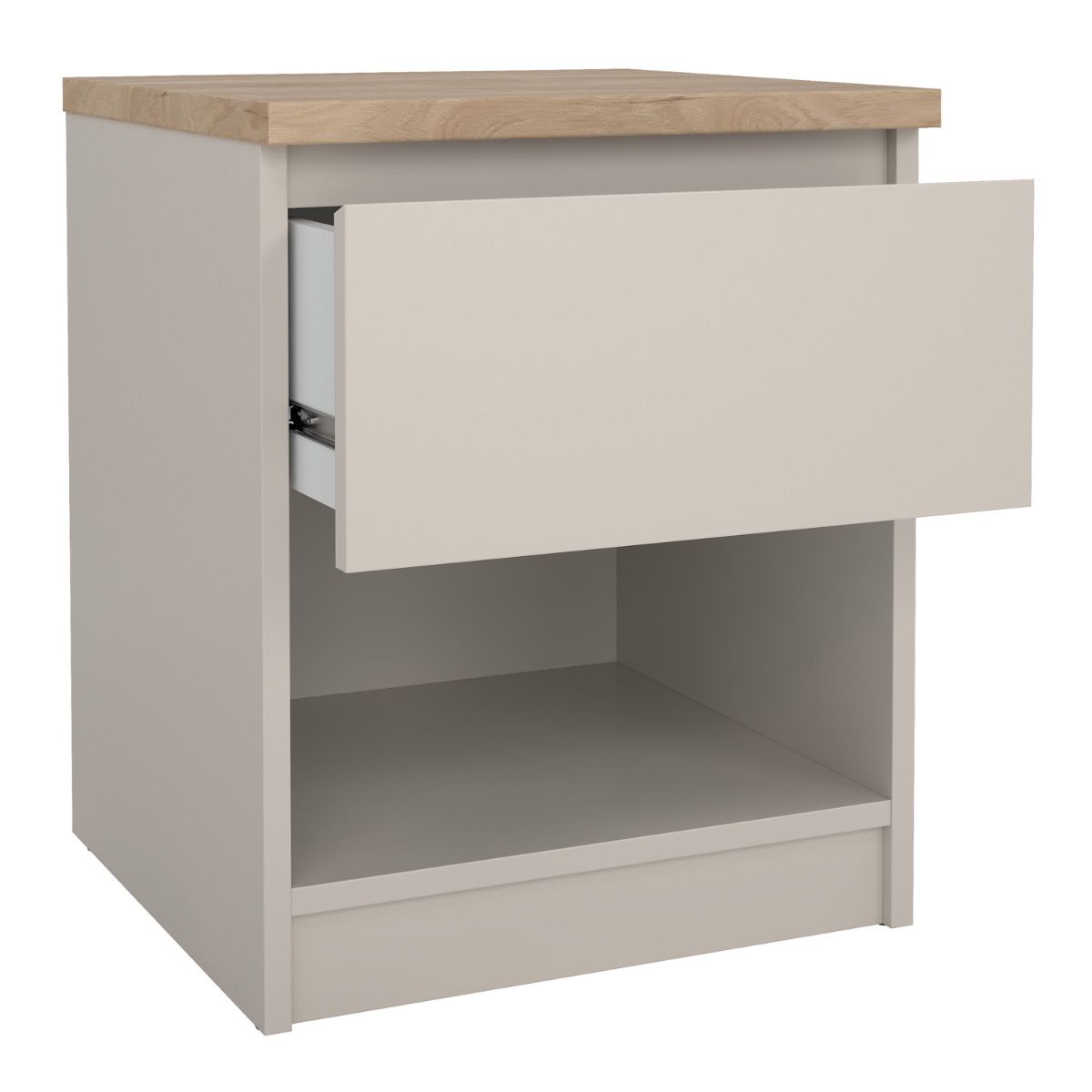 Naia Bedside 1 Drawer 1 Shelf In Cashmere Jackson Hickory - Price Crash Furniture