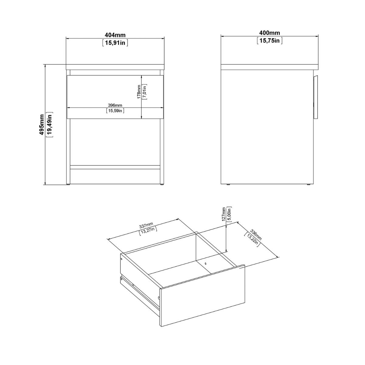 Naia Bedside 1 Drawer 1 Shelf In Cashmere Jackson Hickory - Price Crash Furniture