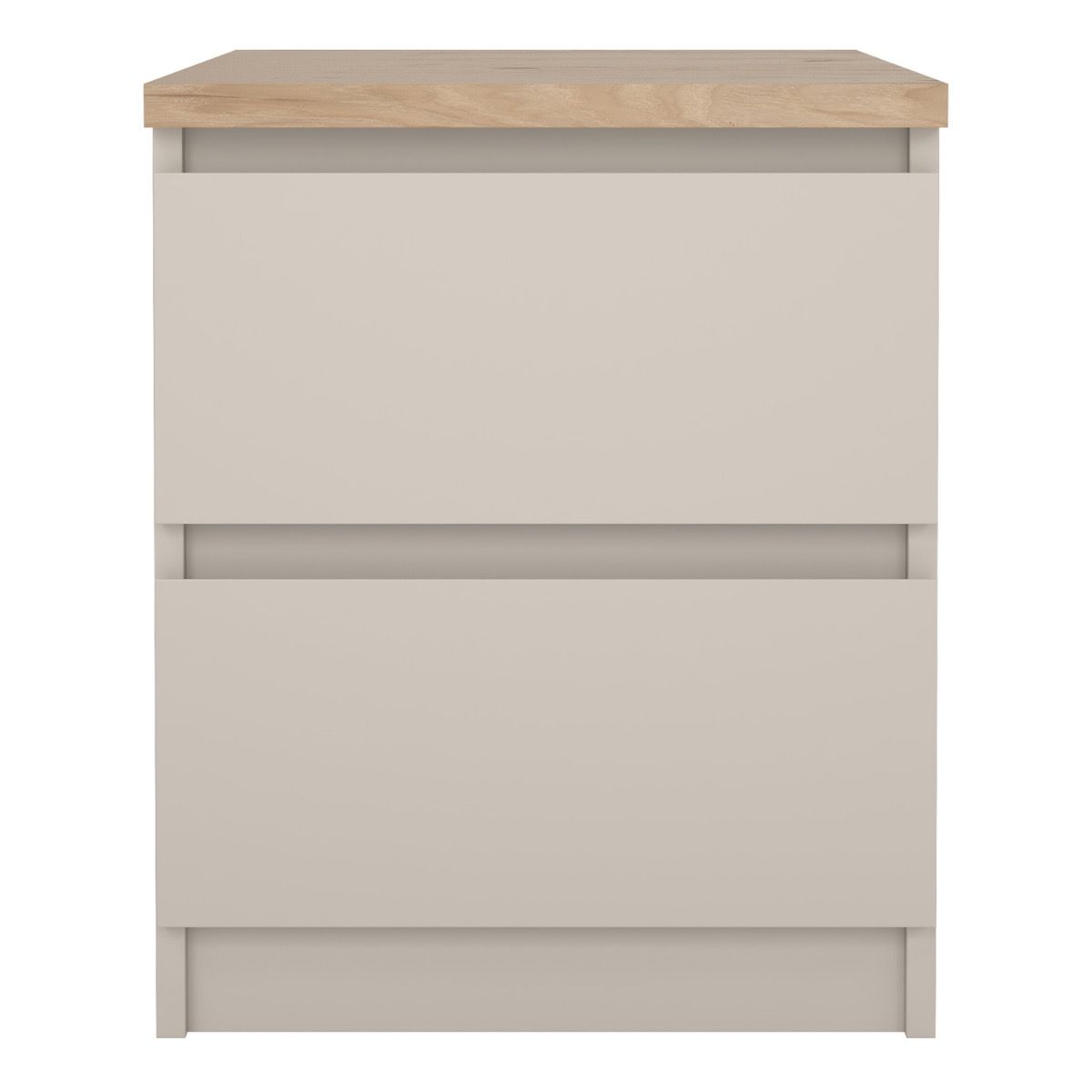 Naia Bedside Cabinet 2 Drawers In Cashmere Jackson Hickory - Price Crash Furniture