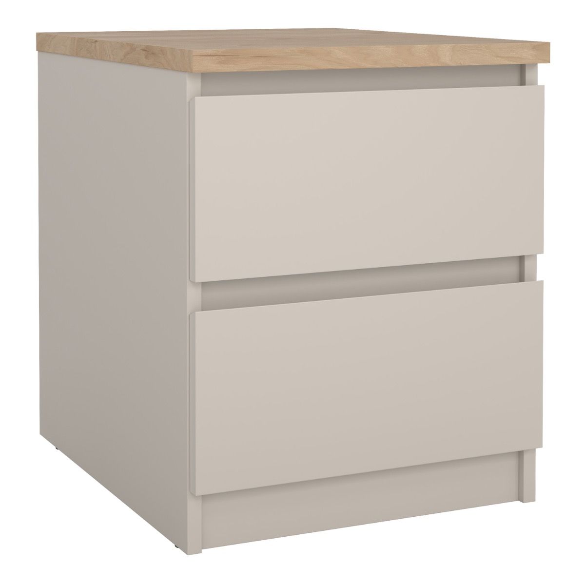 Naia Bedside Cabinet 2 Drawers In Cashmere Jackson Hickory - Price Crash Furniture