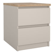 Naia Bedside Cabinet 2 Drawers In Cashmere Jackson Hickory - Price Crash Furniture
