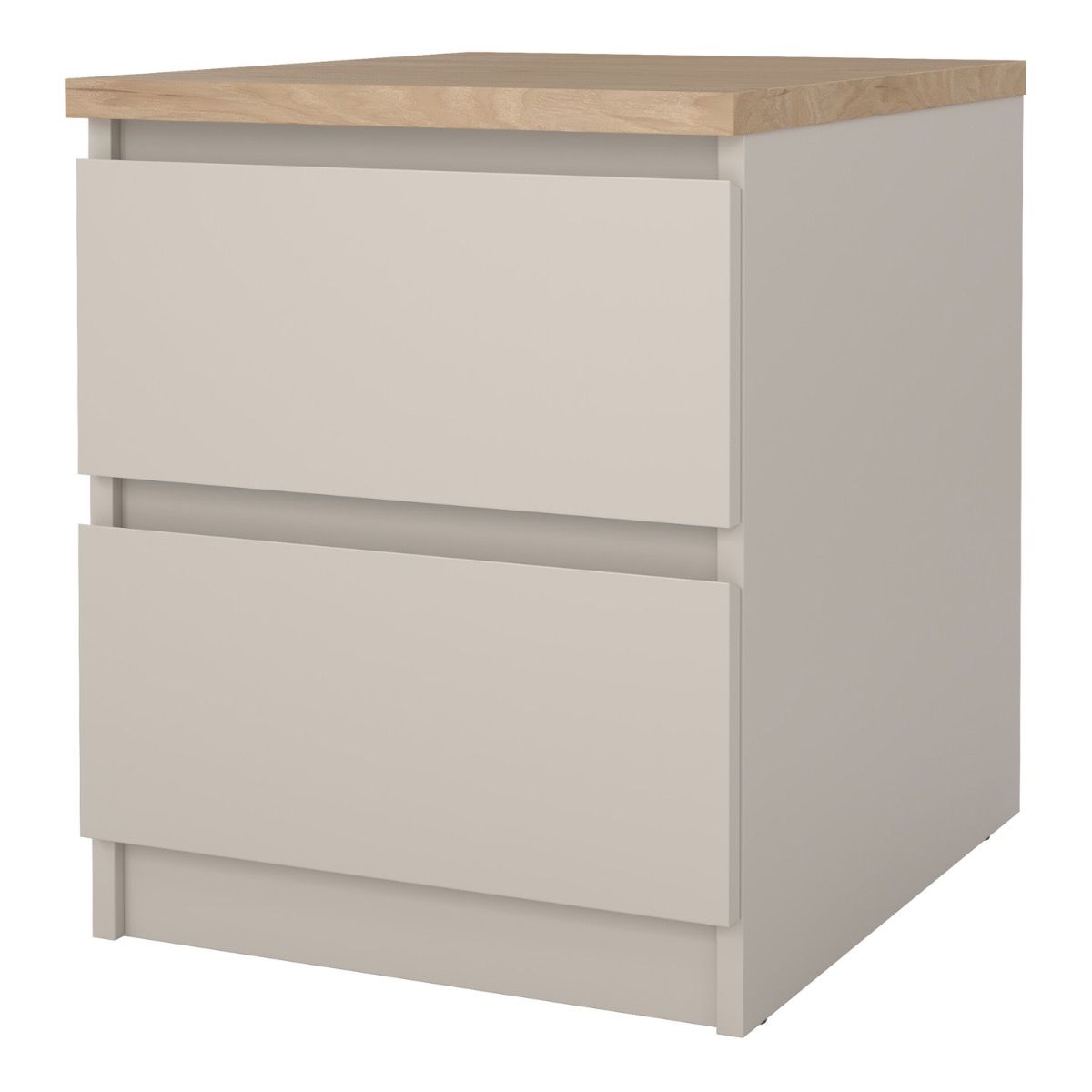 Naia Bedside Cabinet 2 Drawers In Cashmere Jackson Hickory - Price Crash Furniture