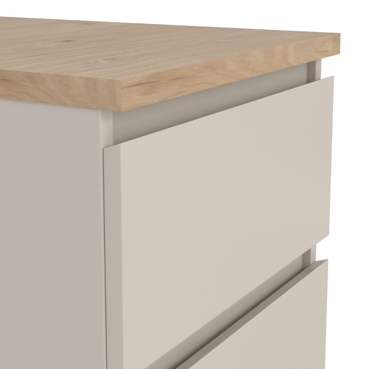 Naia Bedside Cabinet 2 Drawers In Cashmere Jackson Hickory - Price Crash Furniture