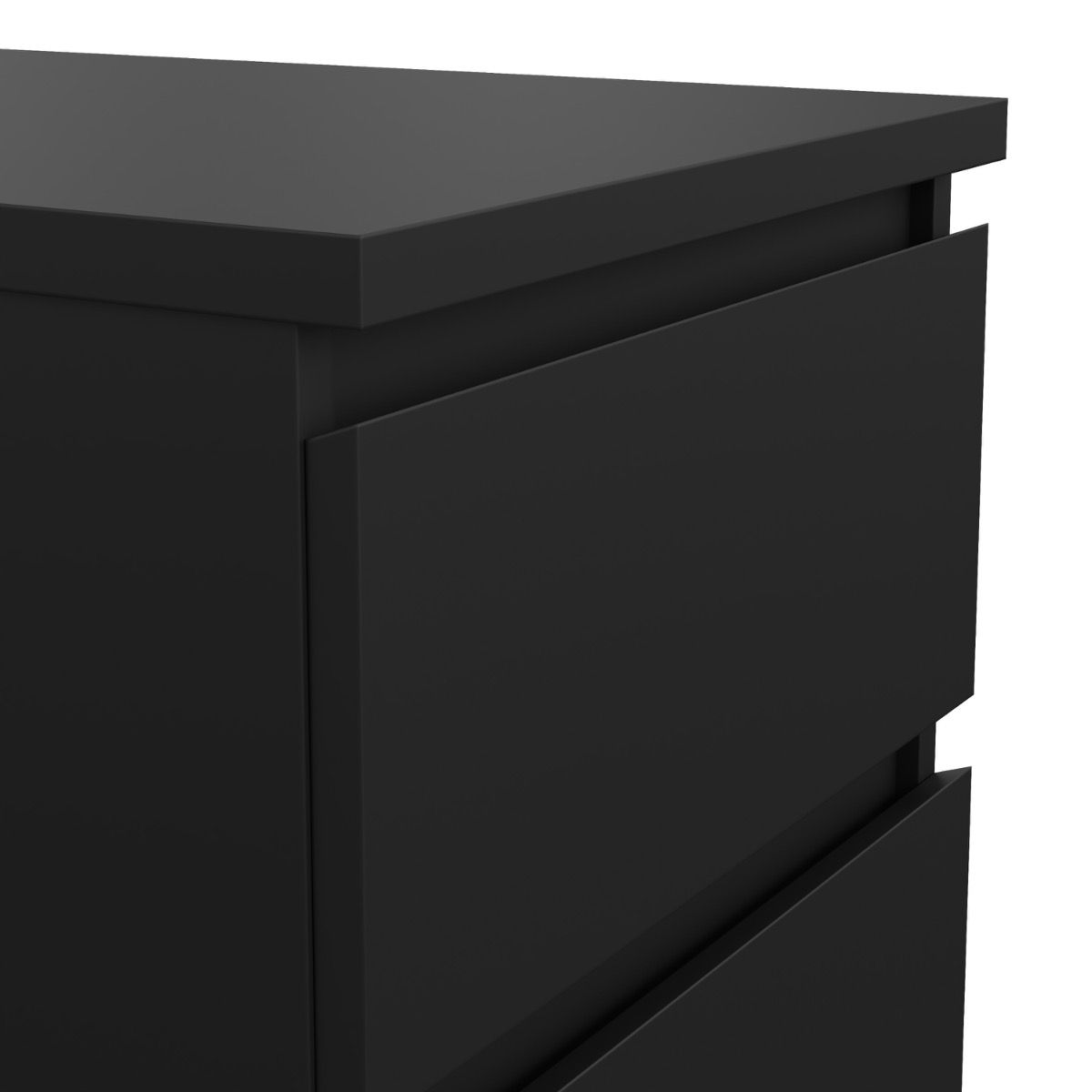 Naia Bedside Cabinet - 2 Drawers In Matt Black - Price Crash Furniture