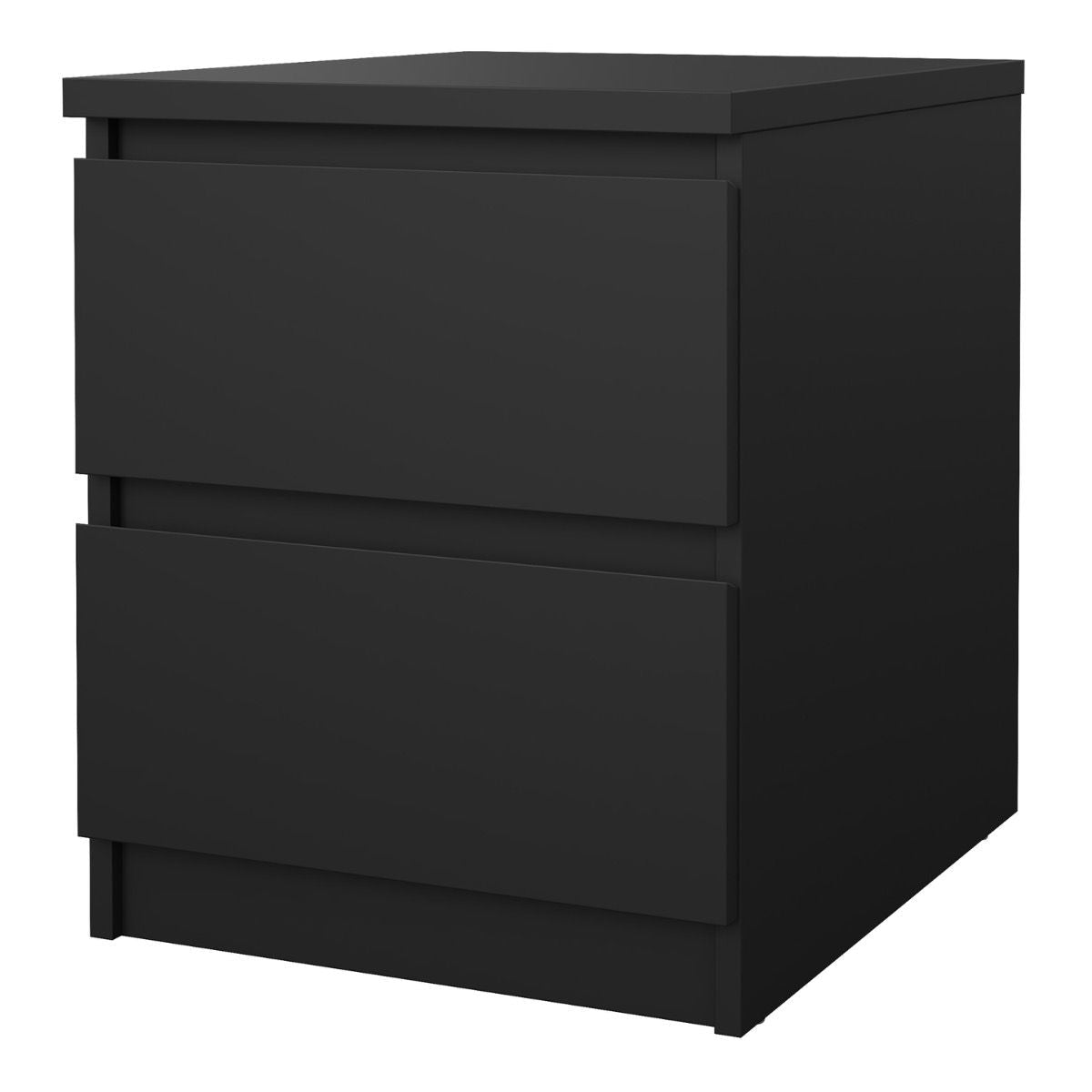 Naia Bedside Cabinet - 2 Drawers In Matt Black - Price Crash Furniture