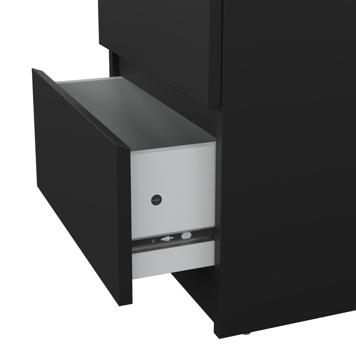 Naia Bedside Cabinet - 2 Drawers In Matt Black - Price Crash Furniture