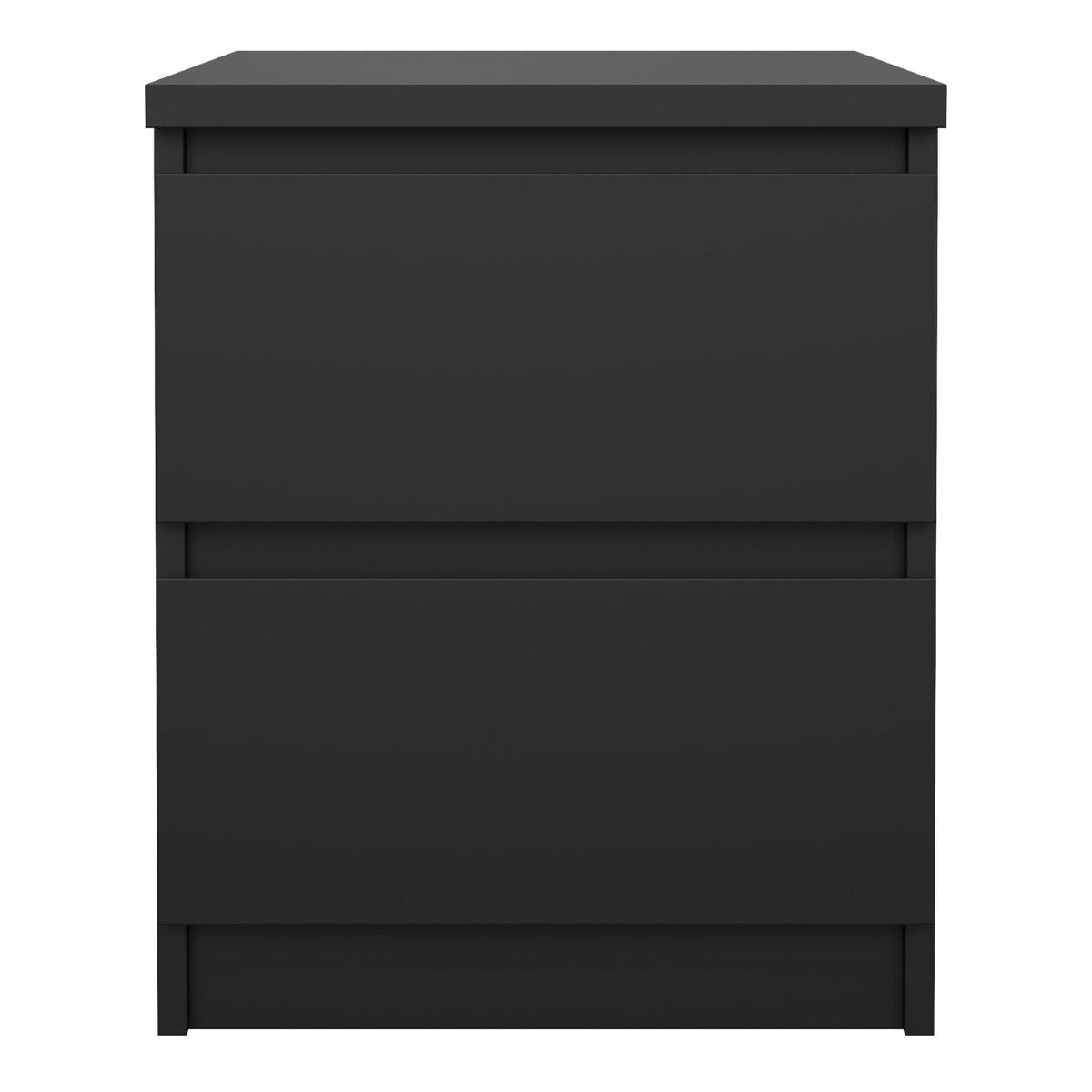 Naia Bedside Cabinet - 2 Drawers In Matt Black - Price Crash Furniture