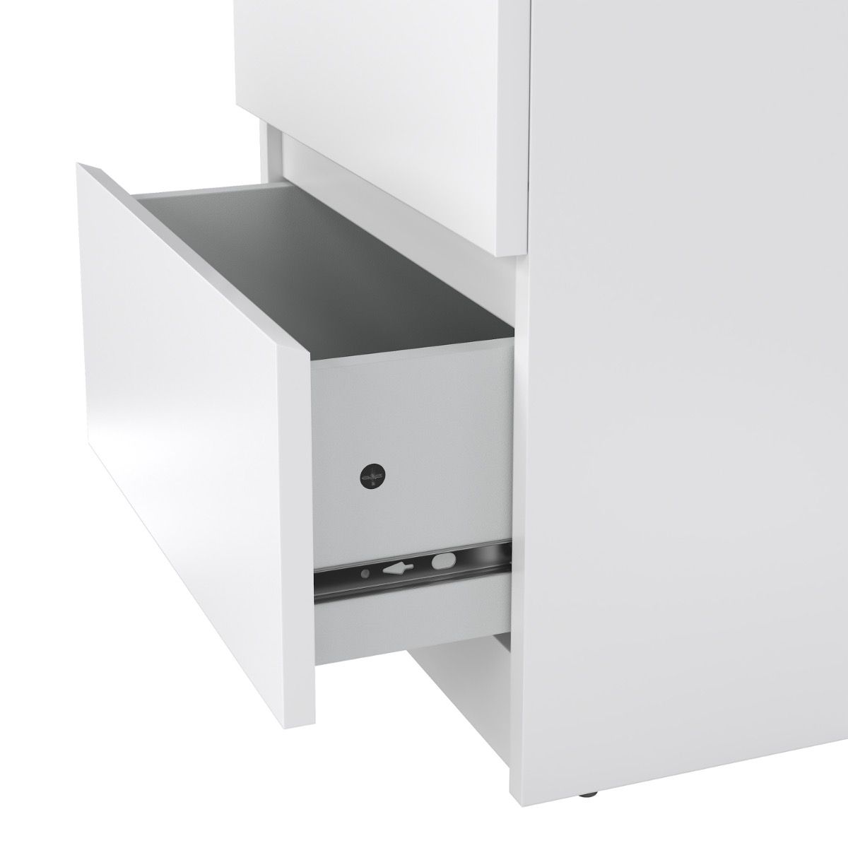 Naia Bedside Table 2 Drawers In White High Gloss - Price Crash Furniture