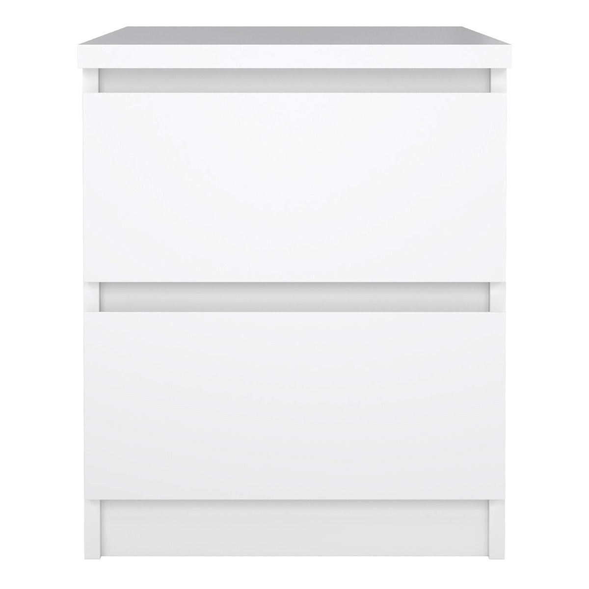 Naia Bedside Table 2 Drawers In White High Gloss - Price Crash Furniture