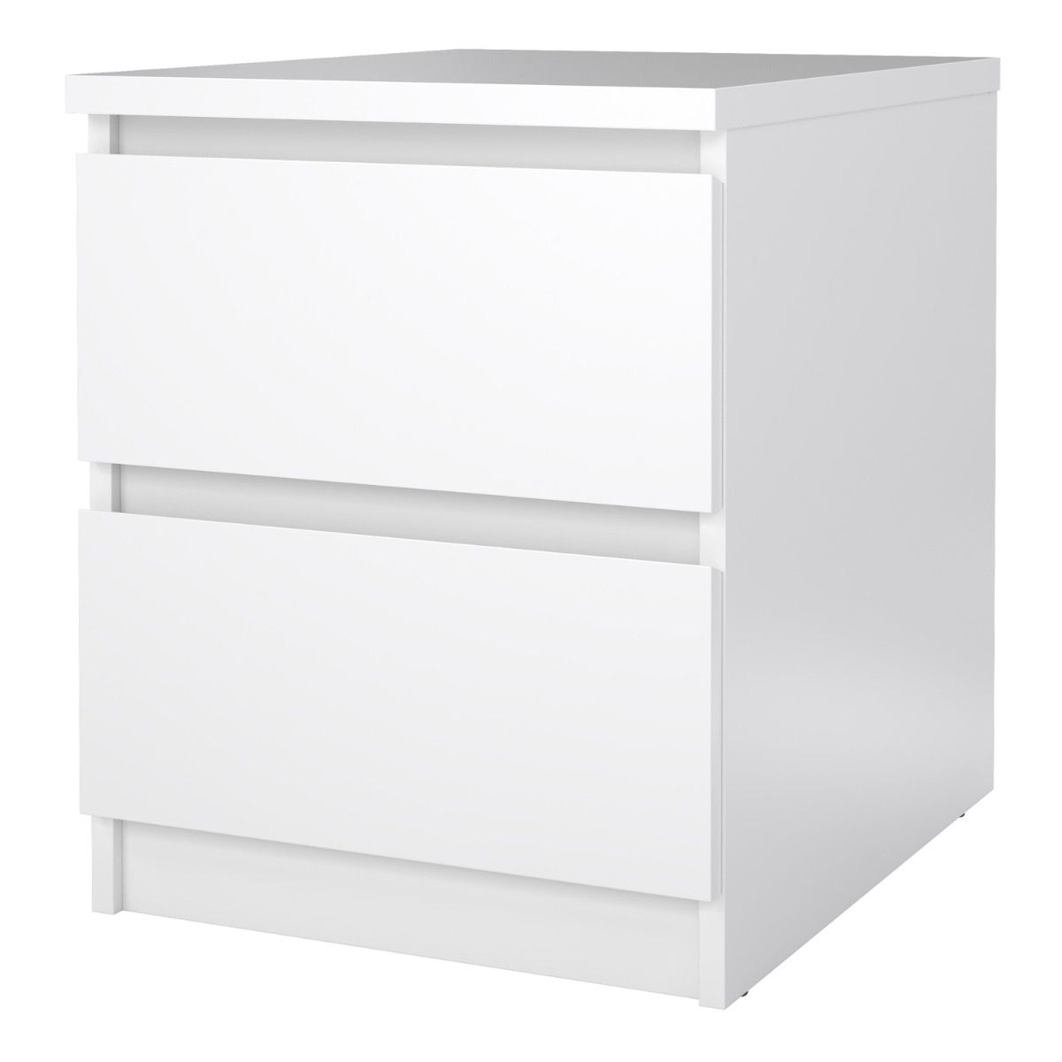 Naia Bedside Table 2 Drawers In White High Gloss - Price Crash Furniture