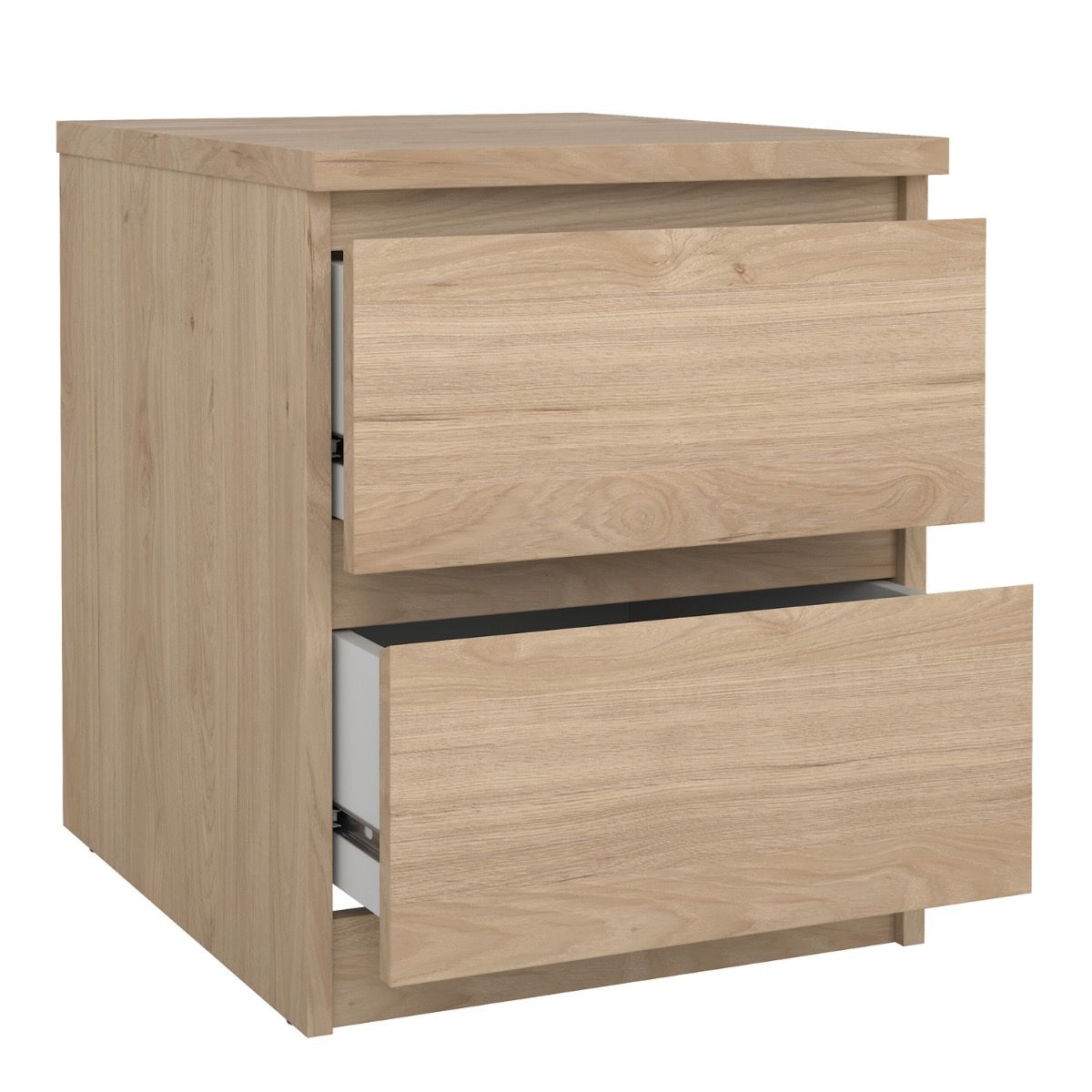 Naia Bedside Table Unit 2 Drawers In Jackson Hickory - Price Crash Furniture