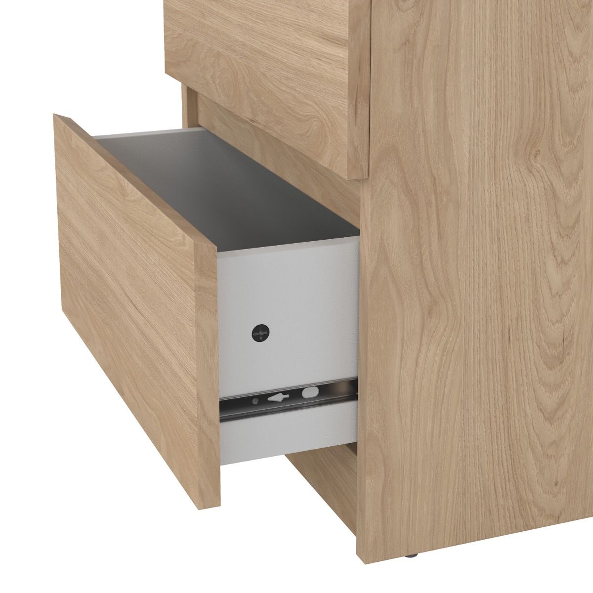 Naia Bedside Table Unit 2 Drawers In Jackson Hickory - Price Crash Furniture