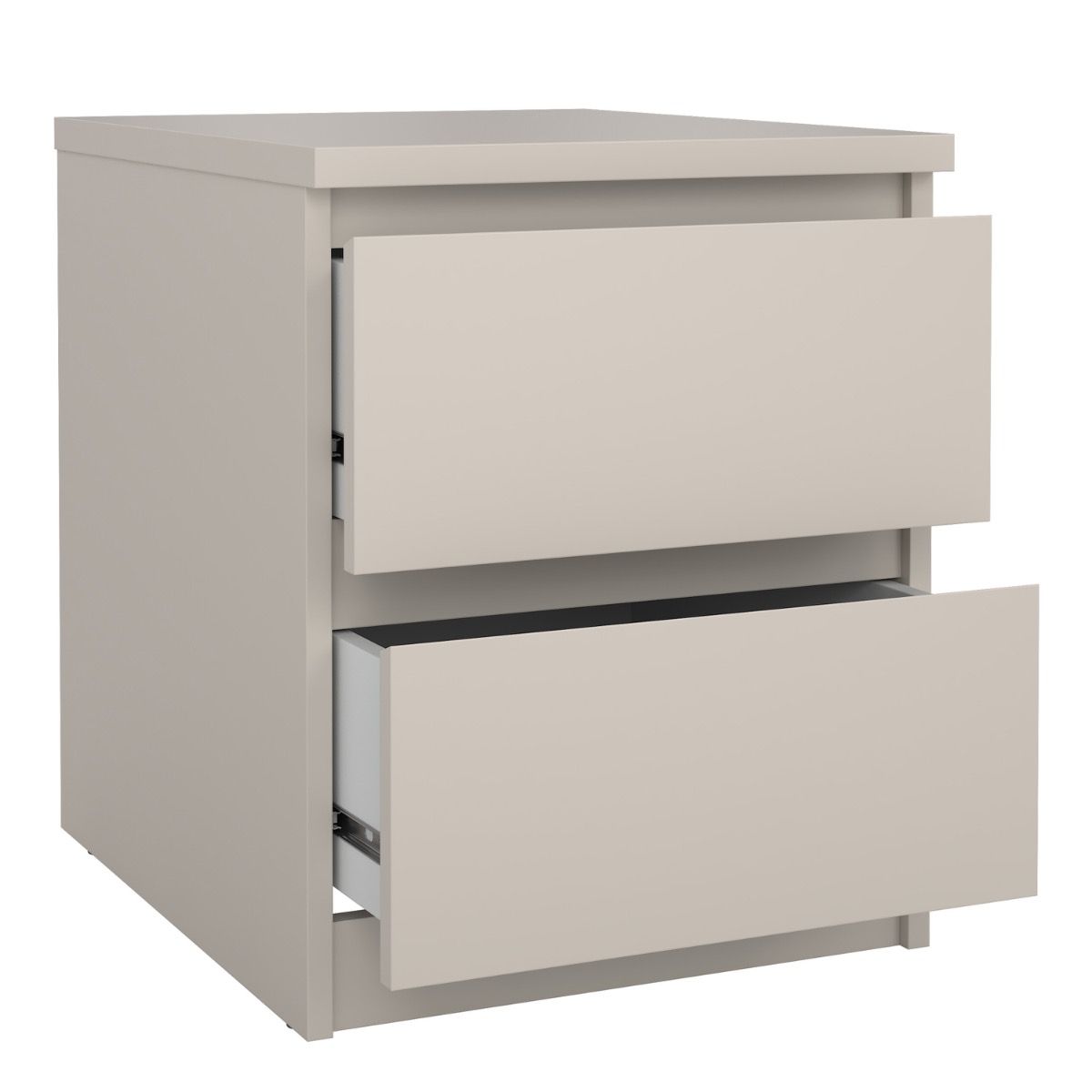 Naia Bedside Table Unit With 2 Drawers In Cashmere - Price Crash Furniture