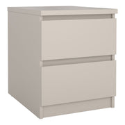 Naia Bedside Table Unit With 2 Drawers In Cashmere - Price Crash Furniture