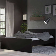 Naia Double Bed 4ft6in (140x190 cm) in Black Matt - Price Crash Furniture