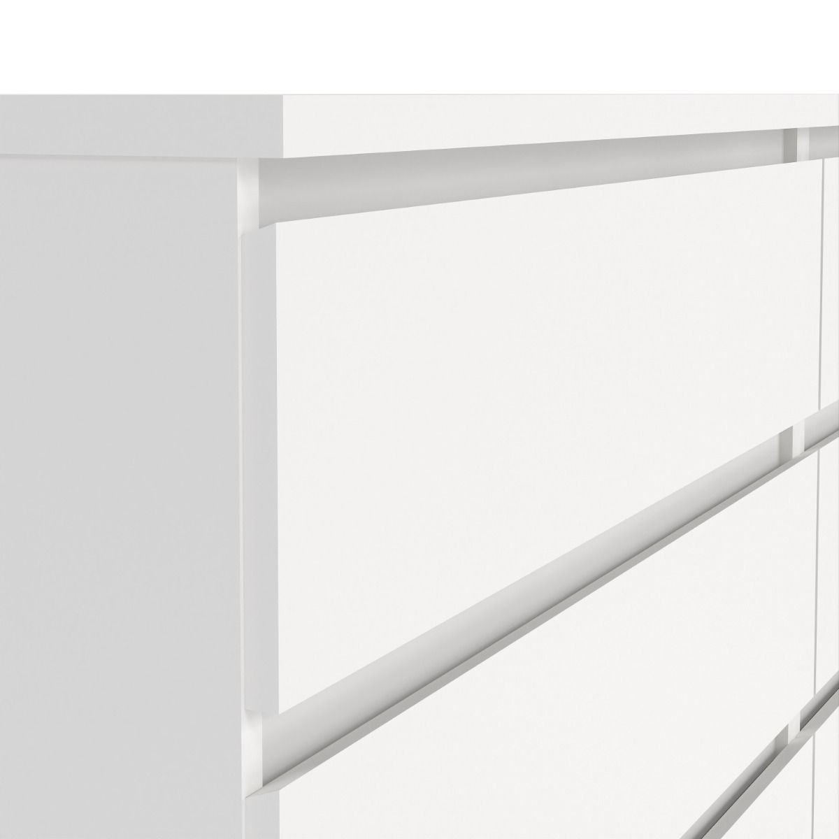 Naia Large Wide 6 Drawer Chest Of Drawers (3+3) In White - Price Crash Furniture
