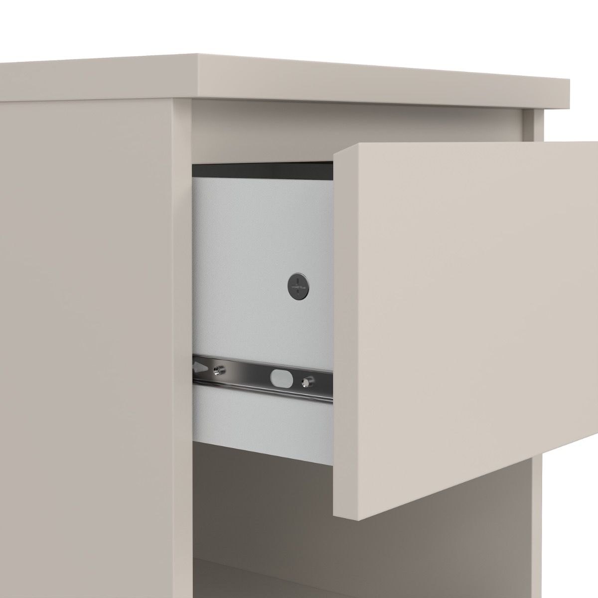 Naia Nightstand 1 Drawer Nightstand In Cashmere - Price Crash Furniture