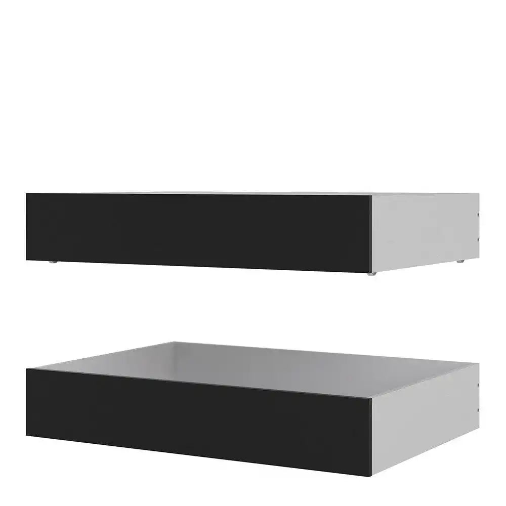 Naia Set Of 2 Underbed Drawers (Single Or Double Bed) In Black Matte - Price Crash Furniture