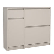 Naia Shoe Cabinet 2 Tilting Doors 1 Door + 1 Drawer In Cashmere - Price Crash Furniture