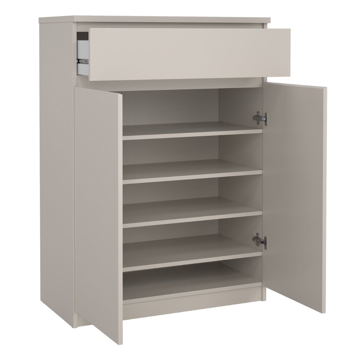 Naia Shoe cabinet With 2 Doors 1 Drawer In Cashmere - Price Crash Furniture