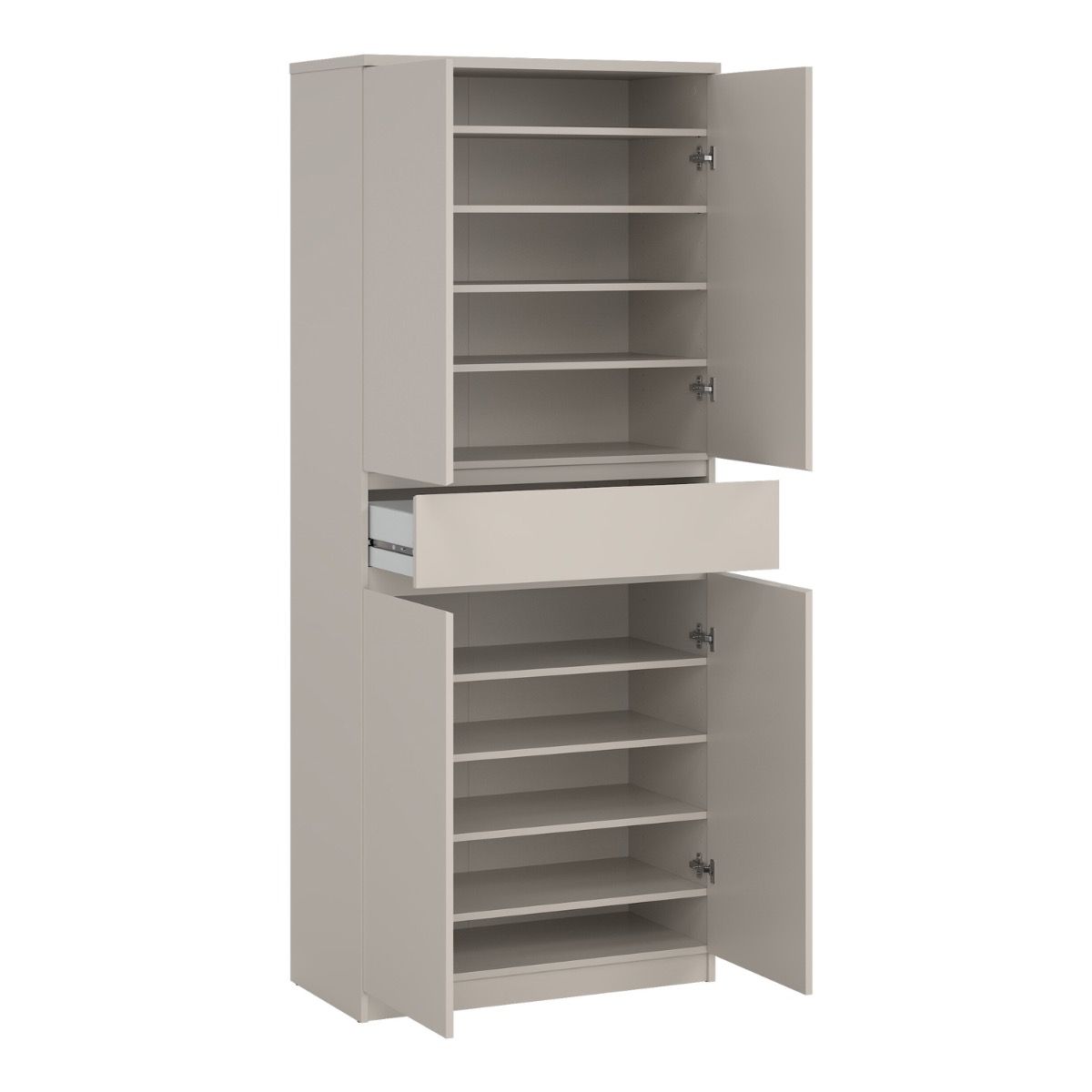 Naia Shoe cabinet With 4 Doors 1 Drawer In Cashmere - Price Crash Furniture