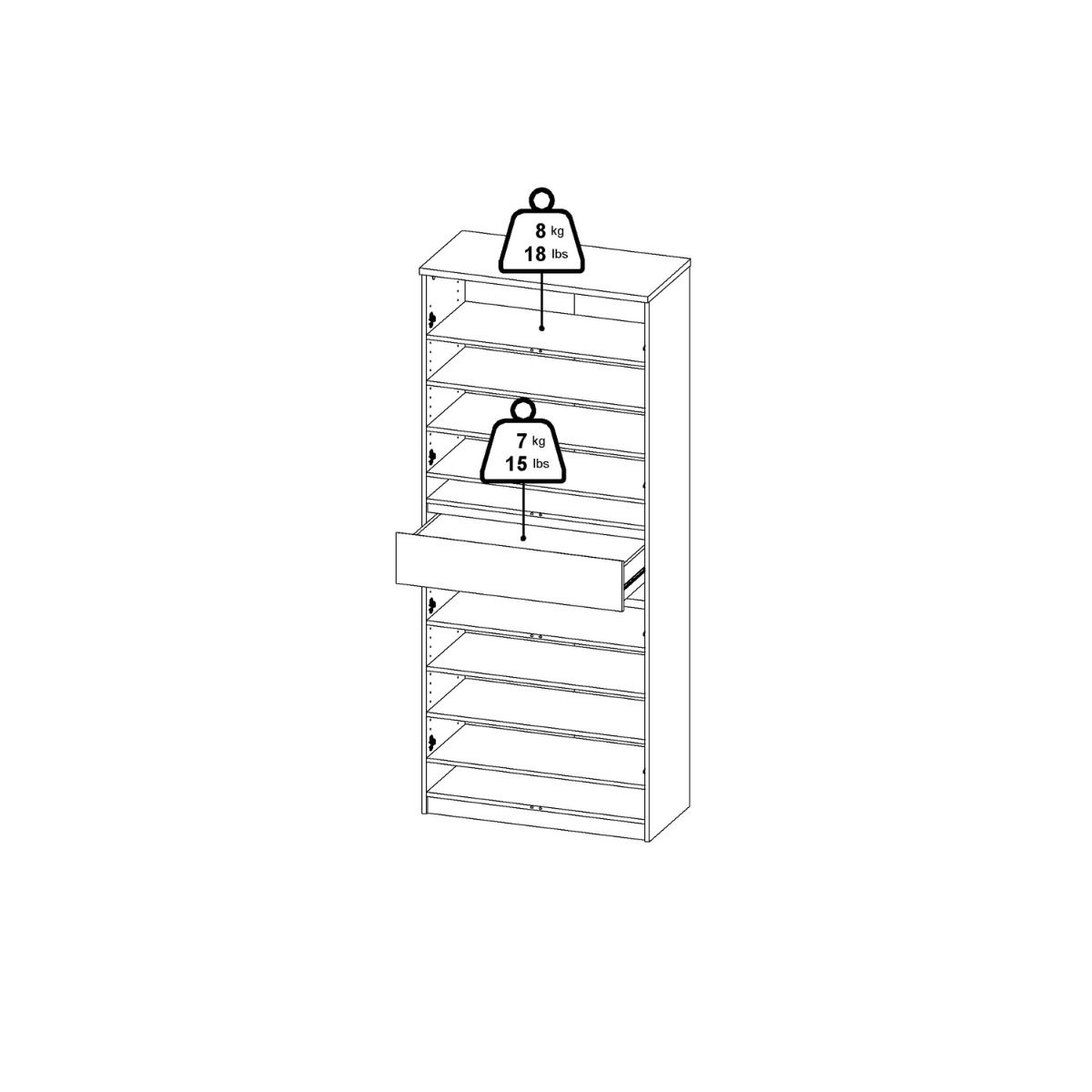Naia Shoe cabinet With 4 Doors 1 Drawer In Cashmere - Price Crash Furniture