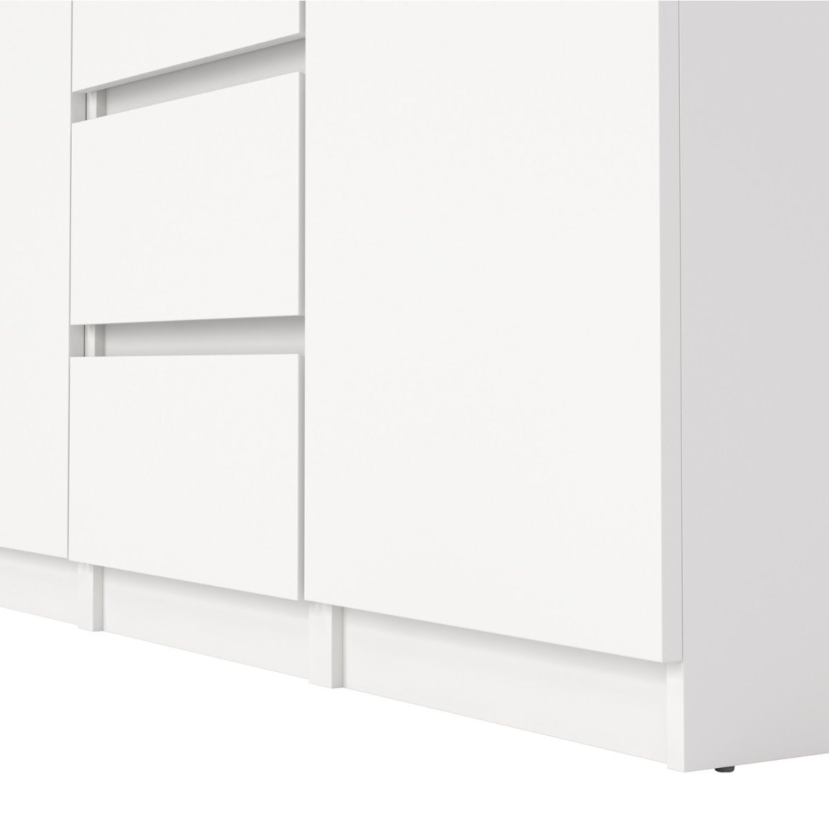 Naia Sideboard Buffet Unit 4 Drawers 2 Doors In White - Price Crash Furniture
