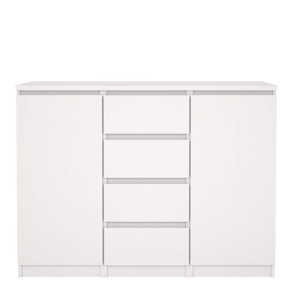 Naia Sideboard Buffet Unit 4 Drawers 2 Doors In White - Price Crash Furniture