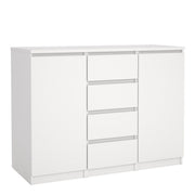 Naia Sideboard Buffet Unit 4 Drawers 2 Doors In White - Price Crash Furniture