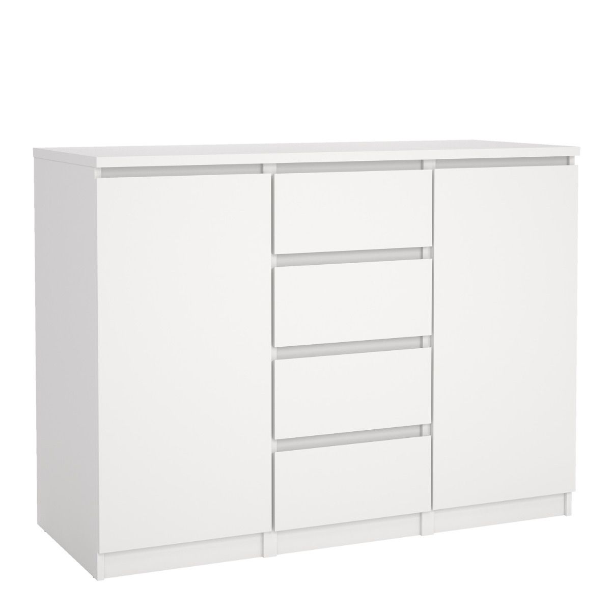Naia Sideboard Buffet Unit 4 Drawers 2 Doors In White - Price Crash Furniture