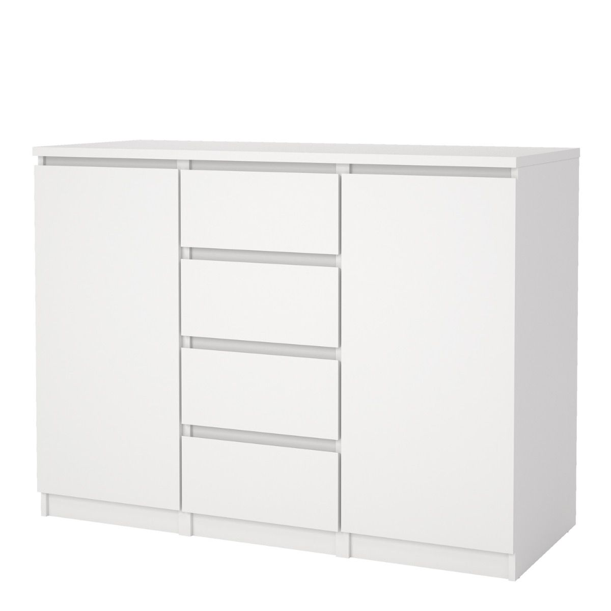 Naia Sideboard Buffet Unit 4 Drawers 2 Doors In White - Price Crash Furniture