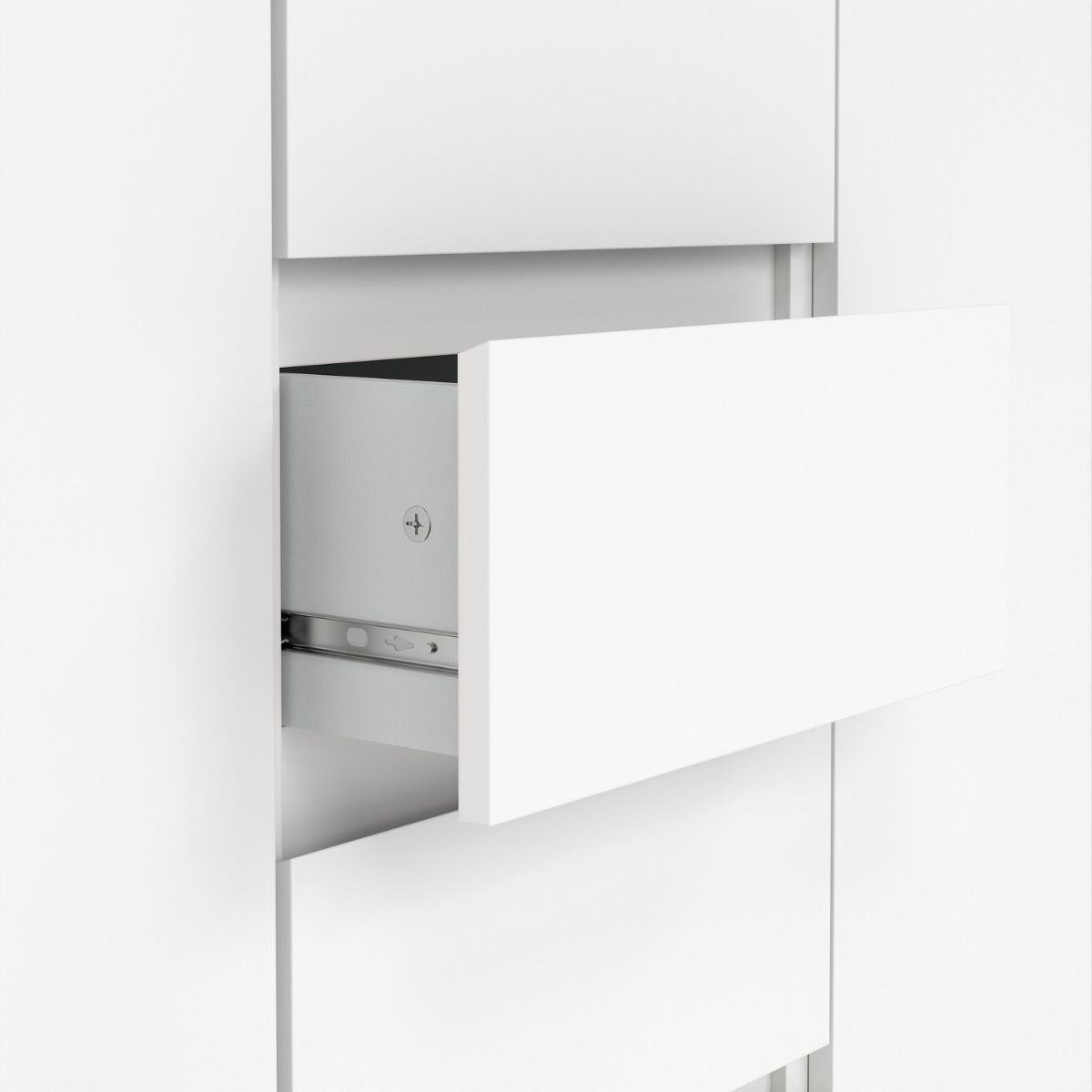 Naia Sideboard Buffet Unit 4 Drawers 2 Doors In White - Price Crash Furniture