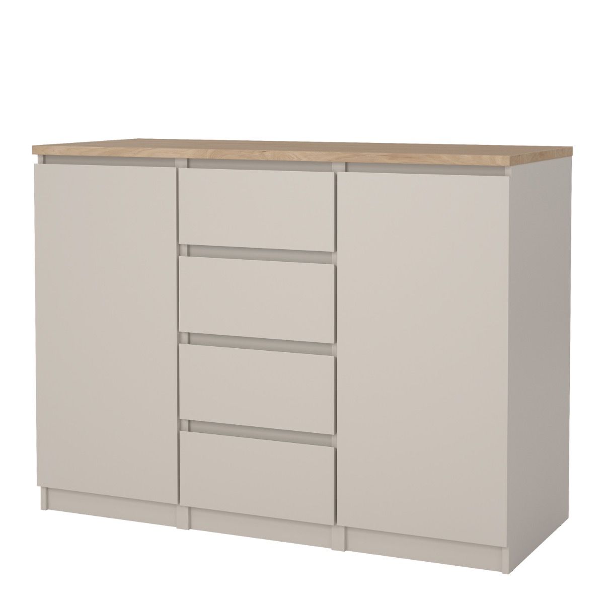 Naia Sideboard Unit - 4 Drawers 2 Doors In Cashmere and Jackson Hickory Oak - Price Crash Furniture