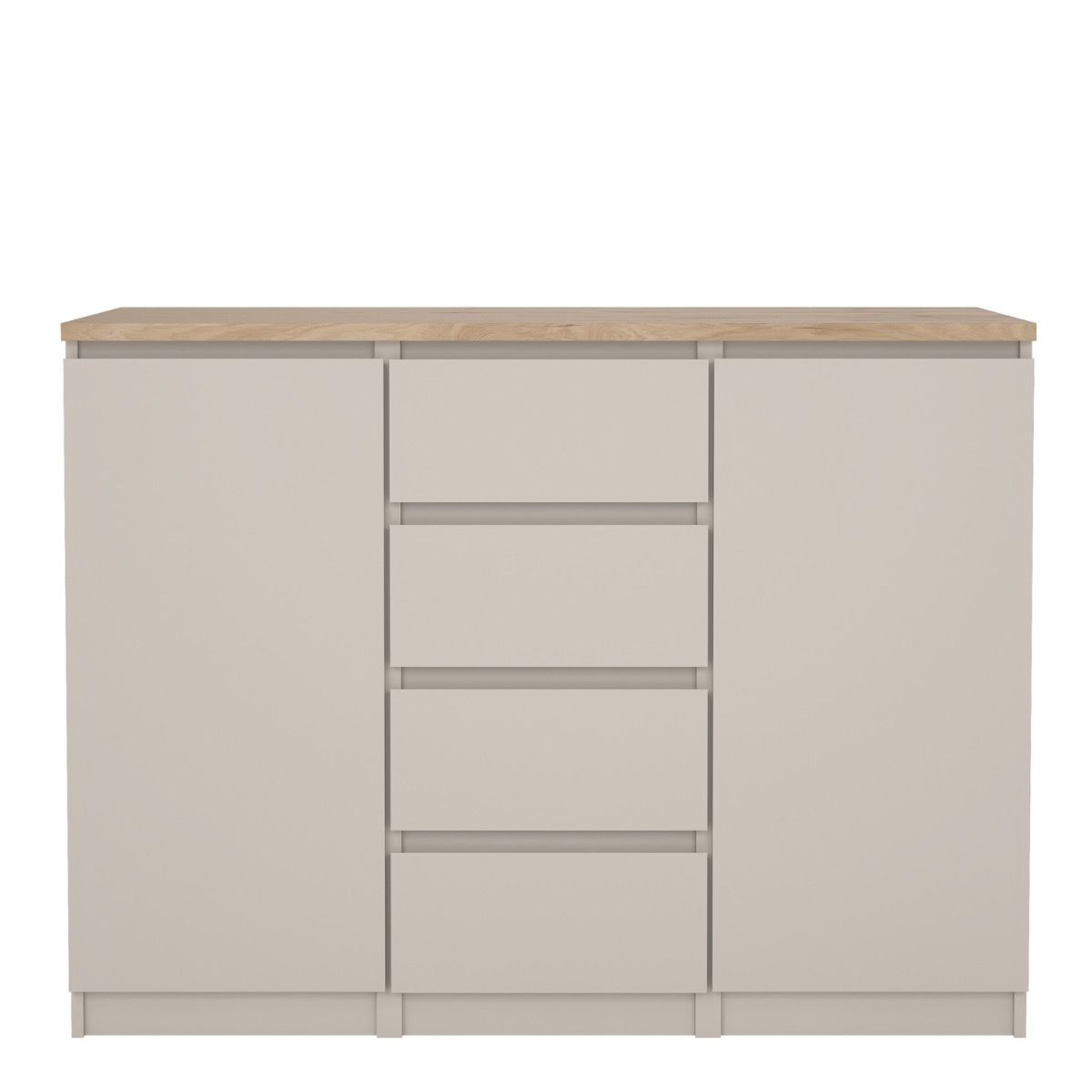 Naia Sideboard Unit - 4 Drawers 2 Doors In Cashmere and Jackson Hickory Oak - Price Crash Furniture
