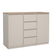 Naia Sideboard Unit - 4 Drawers 2 Doors In Cashmere and Jackson Hickory Oak - Price Crash Furniture