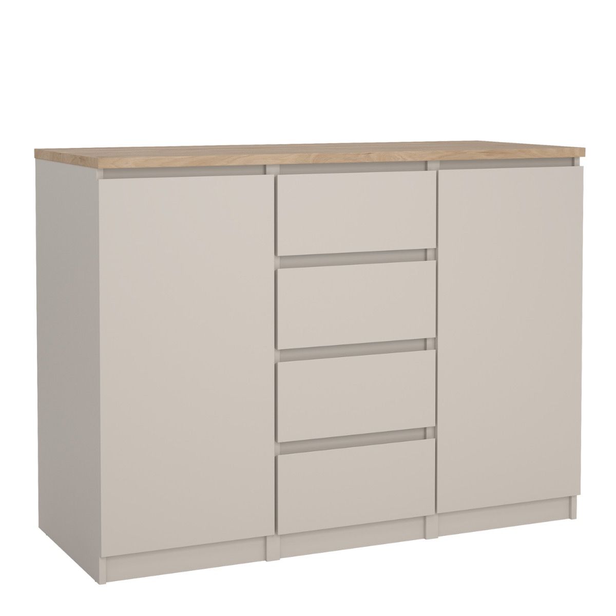 Naia Sideboard Unit - 4 Drawers 2 Doors In Cashmere and Jackson Hickory Oak - Price Crash Furniture