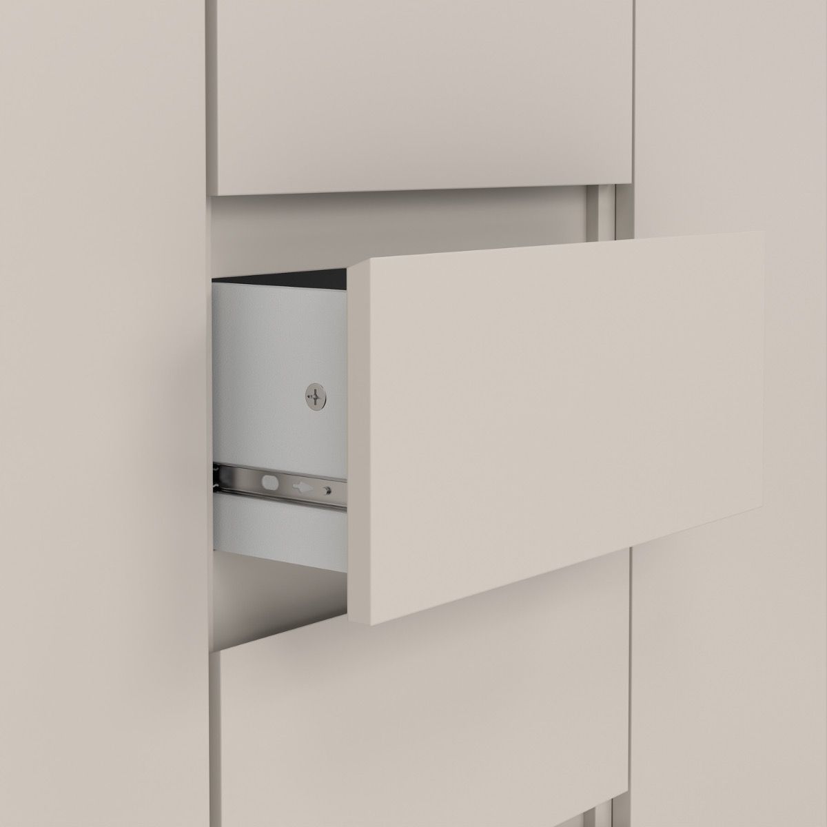 Naia Sideboard Unit - 4 Drawers 2 Doors In Cashmere and Jackson Hickory Oak - Price Crash Furniture