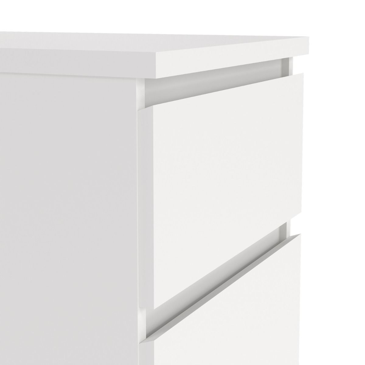 Naia Tallboy Tall Narrow 5 Drawer Chest Of Drawers In White - Price Crash Furniture