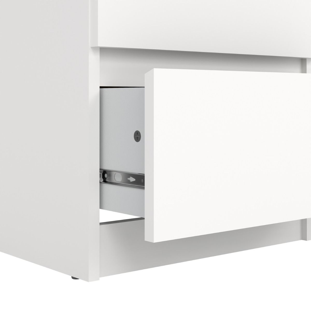 Naia Tallboy Tall Narrow 5 Drawer Chest Of Drawers In White - Price Crash Furniture