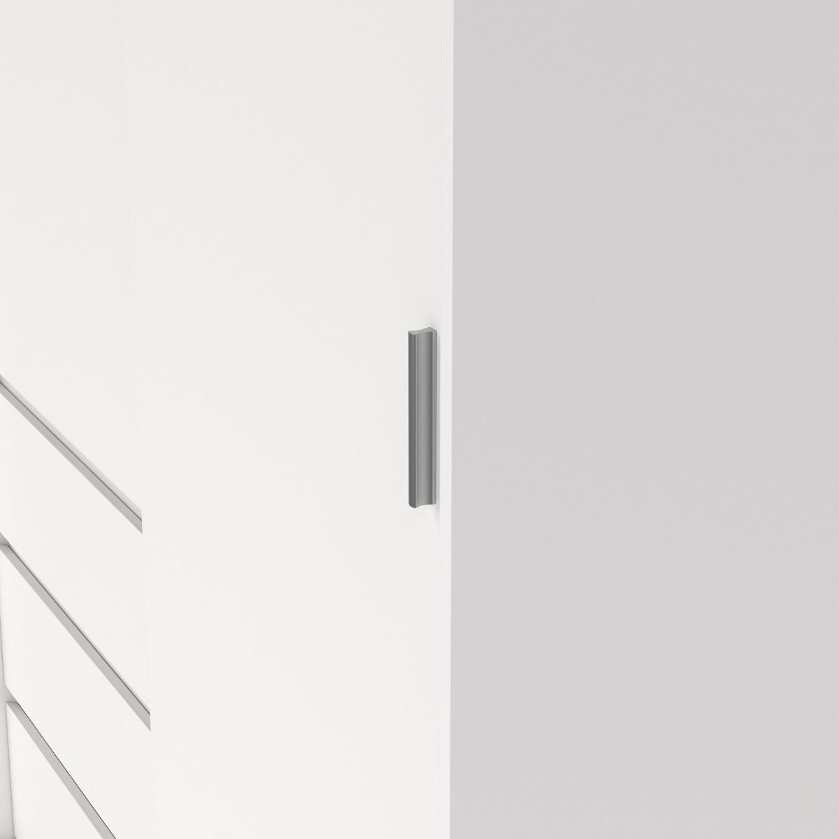 Naia Wardrobe With 1 Sliding Door - 1 Door - 3 Drawers In White - Price Crash Furniture