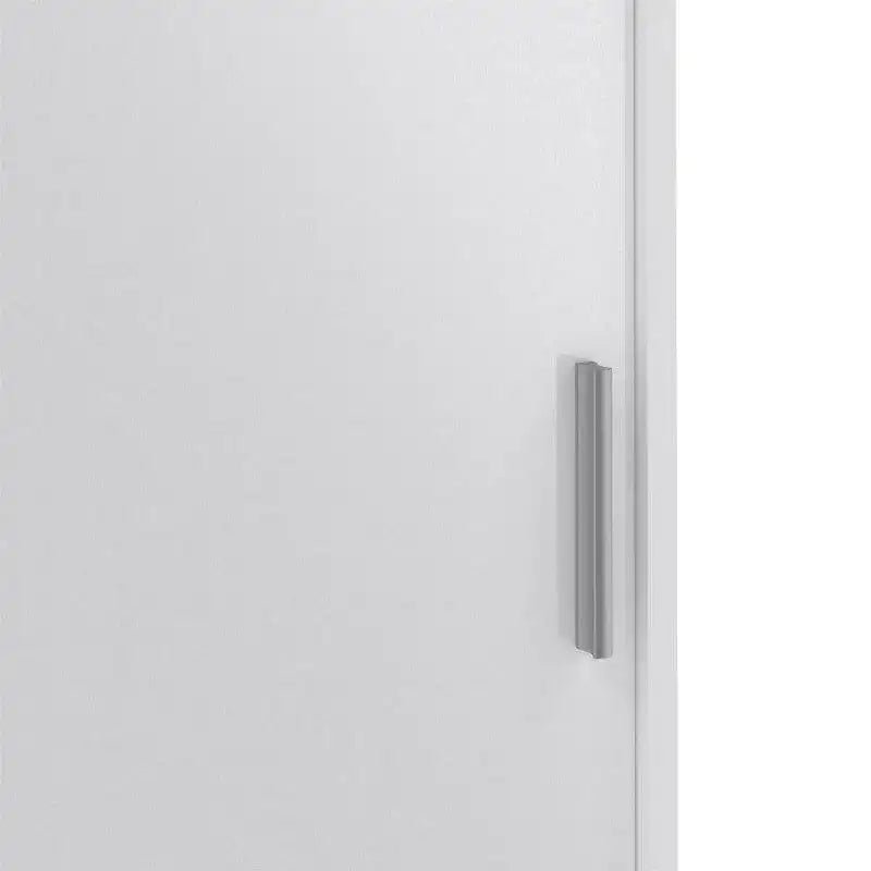 Naia Wardrobe with 1 Sliding door + 1 door + 3 drawers in White High Gloss - Price Crash Furniture