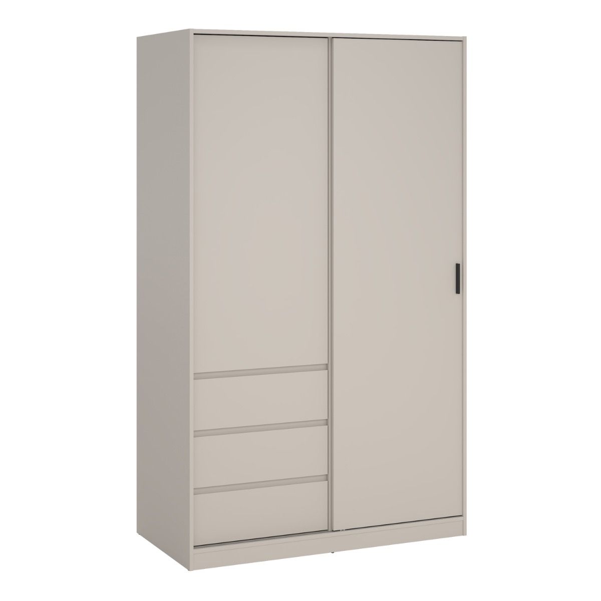 Naia Wardrobe With 1 Sliding Door 1 Std Door & 3 Drawers In Cashmere - Price Crash Furniture
