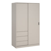 Naia Wardrobe With 1 Sliding Door 1 Std Door & 3 Drawers In Cashmere - Price Crash Furniture