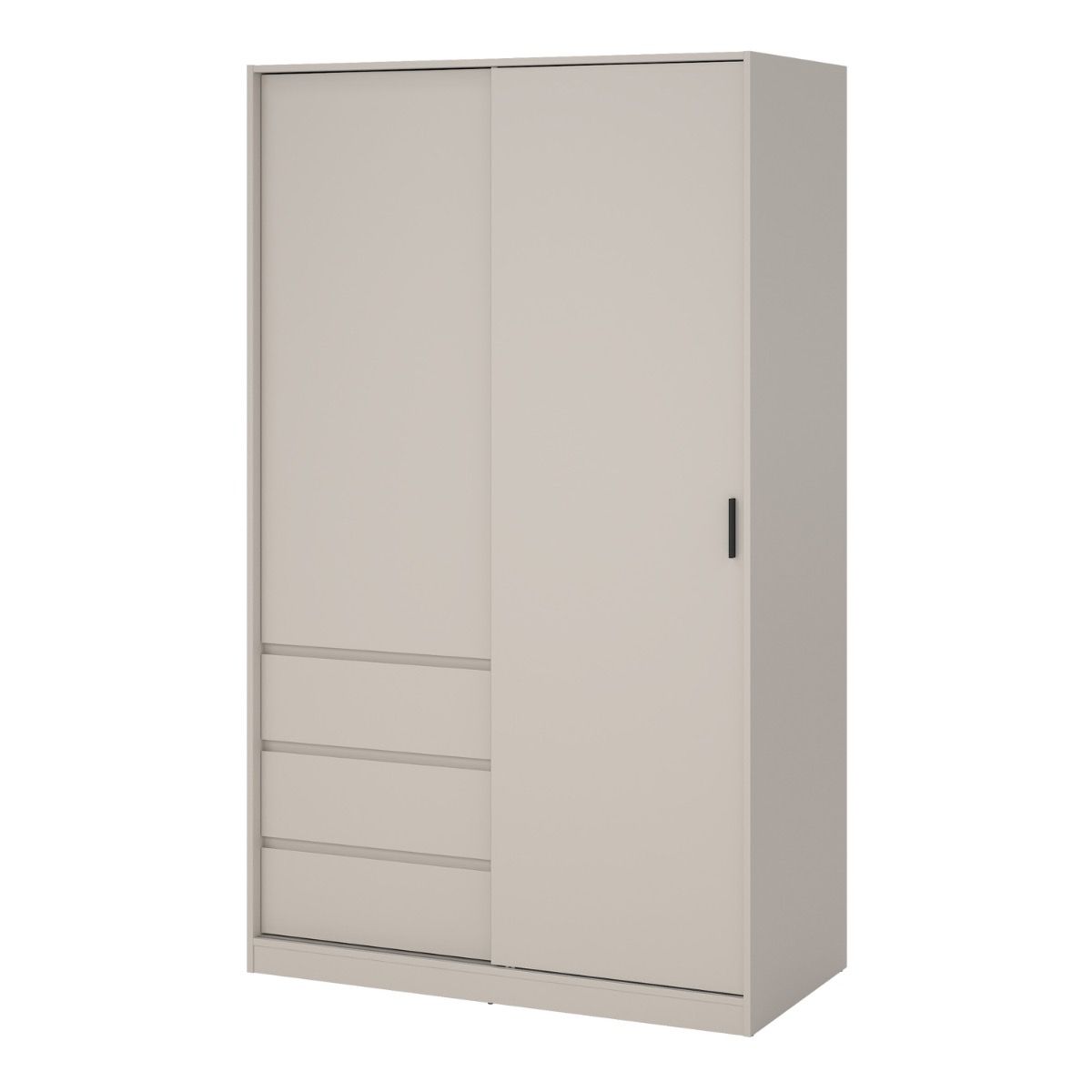 Naia Wardrobe With 1 Sliding Door 1 Std Door & 3 Drawers In Cashmere - Price Crash Furniture