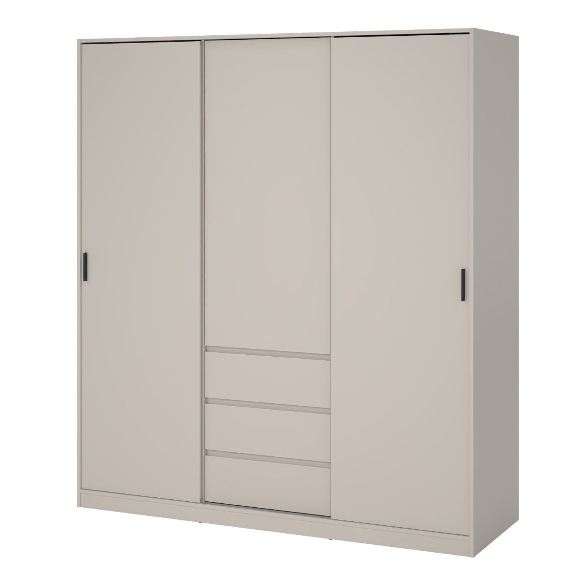 Naia Wardrobe With 2 Sliding Doors 1 Door 3 Drawers In Cashmere - Price Crash Furniture