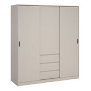 Naia Wardrobe With 2 Sliding Doors 1 Door 3 Drawers In Cashmere - Price Crash Furniture