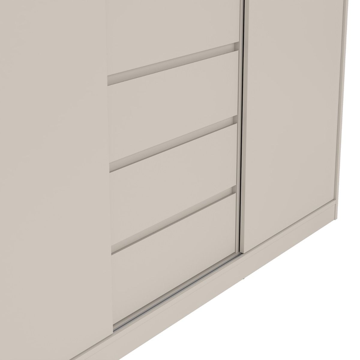 Naia Wardrobe With 2 Sliding Doors 1 Door 3 Drawers In Cashmere - Price Crash Furniture